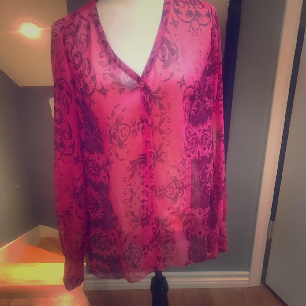 Elegant Pink Floral Blouse